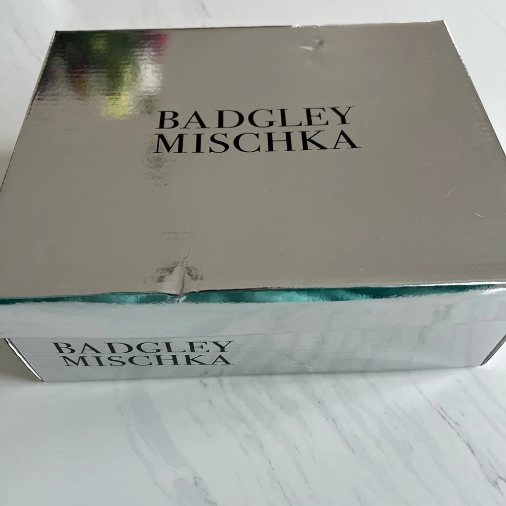 Badgley Mischka Sparkling Silver Strappy Heels - Picture 7 of 7